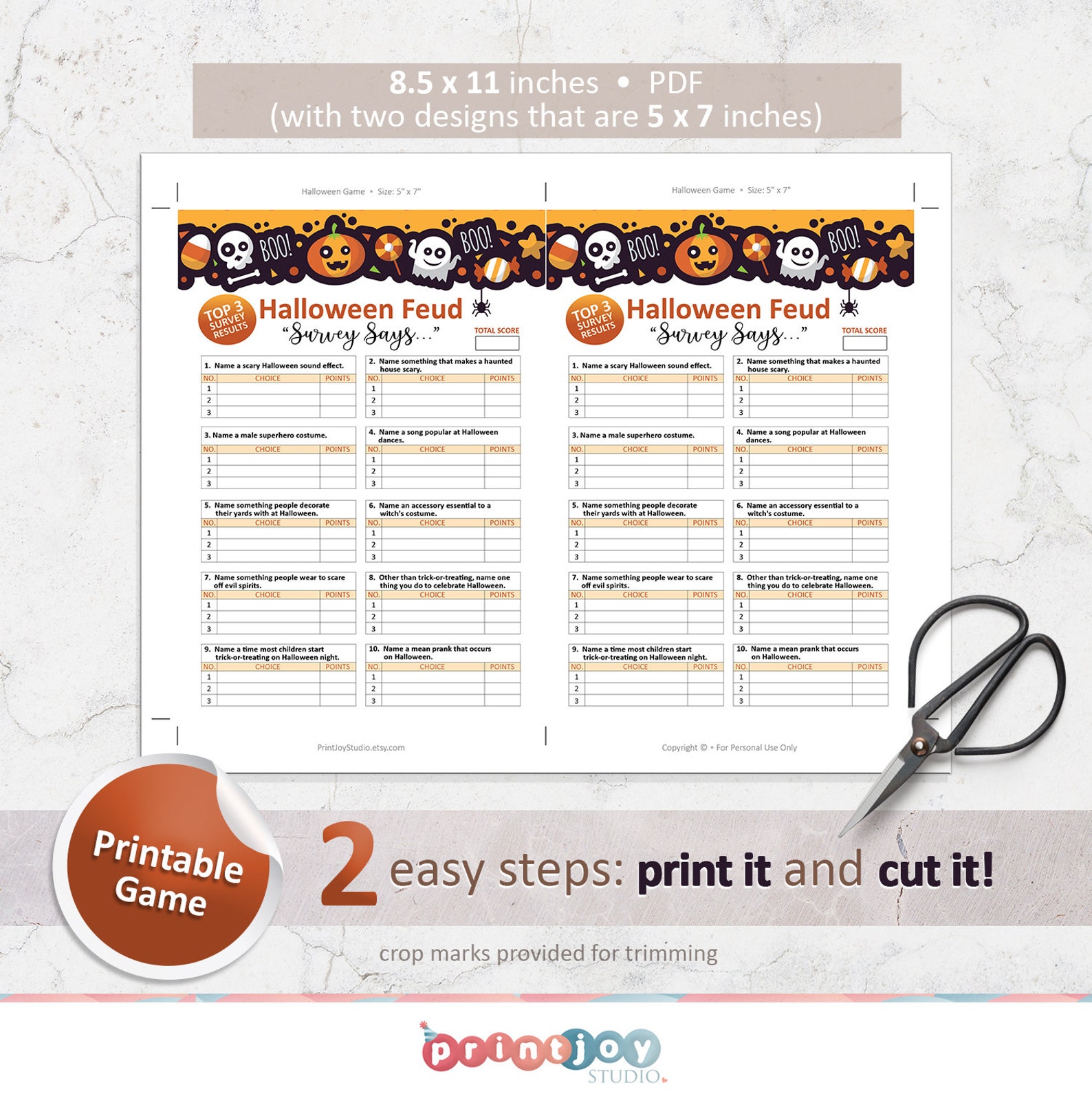 Halloween Family Feud Halloween Game Printable Halloween - Etsy