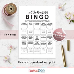 Gästebingo, Spiele für den Junggesellinnenabschied, Hochzeitsgästebingo, Kennenlern-Bingo, Hochzeitsbingo, Menschenbingo, Eisbrecherspiele Bild 3