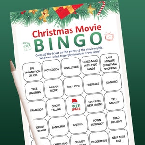Christmas movie Bingo, Christmas Bingo, Hallmark Bingo, PDF Christmas bingo, Printable bingo, Bingo Cards, Holiday Bingo, Bingo games