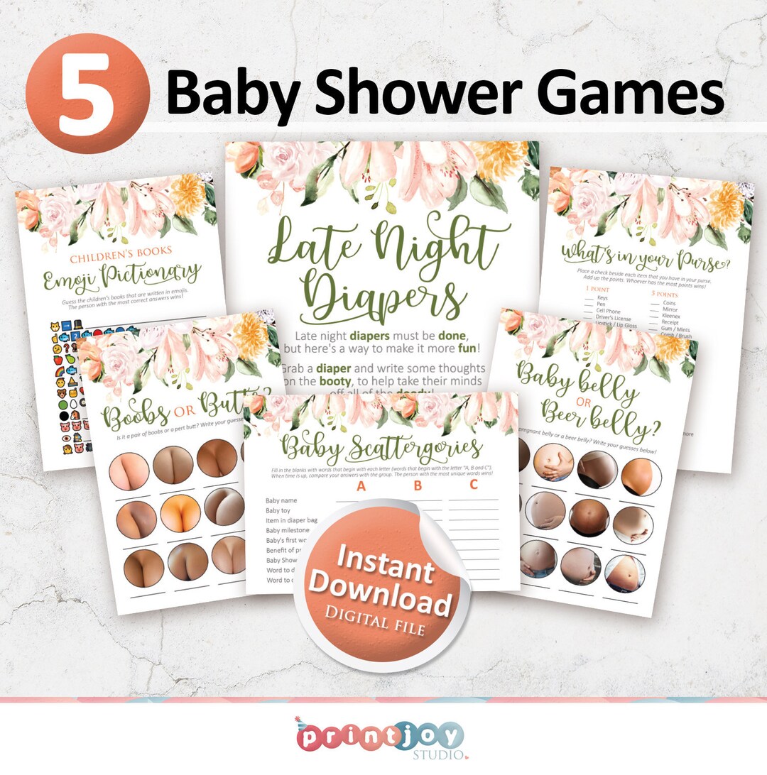 Baby Shower Games Printable, Baby Shower Bundle, Baby Shower ...