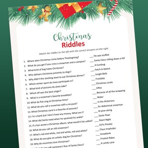 Christmas Riddles, Printable Christmas Games, Christmas Trivia ...