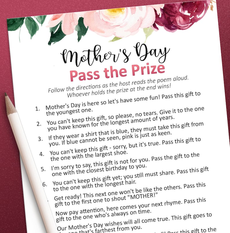 Mother's Day games, Pass the present game, Mother Day, Pass the prize game, Gift exchange games, Right and left game, Left right game image 8