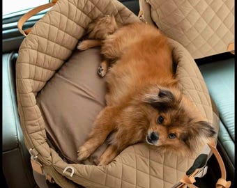 ポータブル折りたたみ式ペットキャリア - 旅行用カーシート、小型犬・猫用快適なベッド