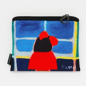 Tarjetero y monedero colores para mujeres. Kokeshi Mado billetera con tarjeta de crédito con cremallera cartera pequeña para mujeres regalo