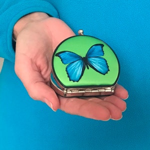 Miroir compact élégant Cho Midori maquillage miroir de poche papillon miroir pliant portable miroir double face miroir de sac à main compact