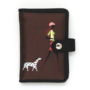 Portatarjetas elegante tarjetero para mujeres MISU KASSHOKU tarjetero marrón modelo Paris cartera pequeña mujeres tarjeta de crédito visita