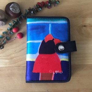 Porta carte di credito Kokeshi Mado portafoglio da donna porta biglietti da visita porta carte di credito regalo per donna per ragazza