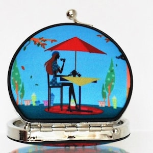 miroir compact élégant, Misu Ao maquillage miroir de poche miroir pliant portable miroir double face, miroir de sac à main compact