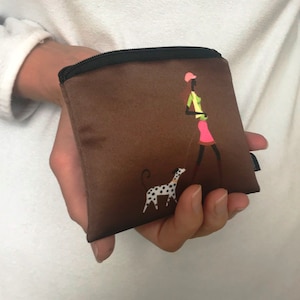 Tarjetero y monedero para mujeres patrón de París Misu Kasshoku billetera con tarjeta de crédito con cremallera cartera pequeña para mujeres
