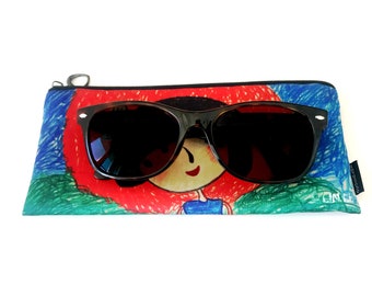 Glasses pouch Makeup bag Pencil bag  Bill organizer padded zipper pouch women, Cute bag kawaii makeup bag purse eyeglasses holder for women