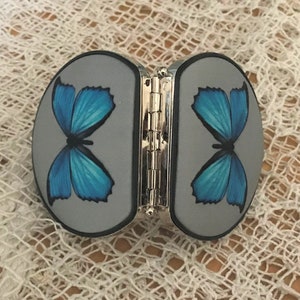 Butterfly pattern compact mirror for women. Cho Gure butterfly handheld mirror double mirror makeup mirror gift small pocket mirror compact image 4