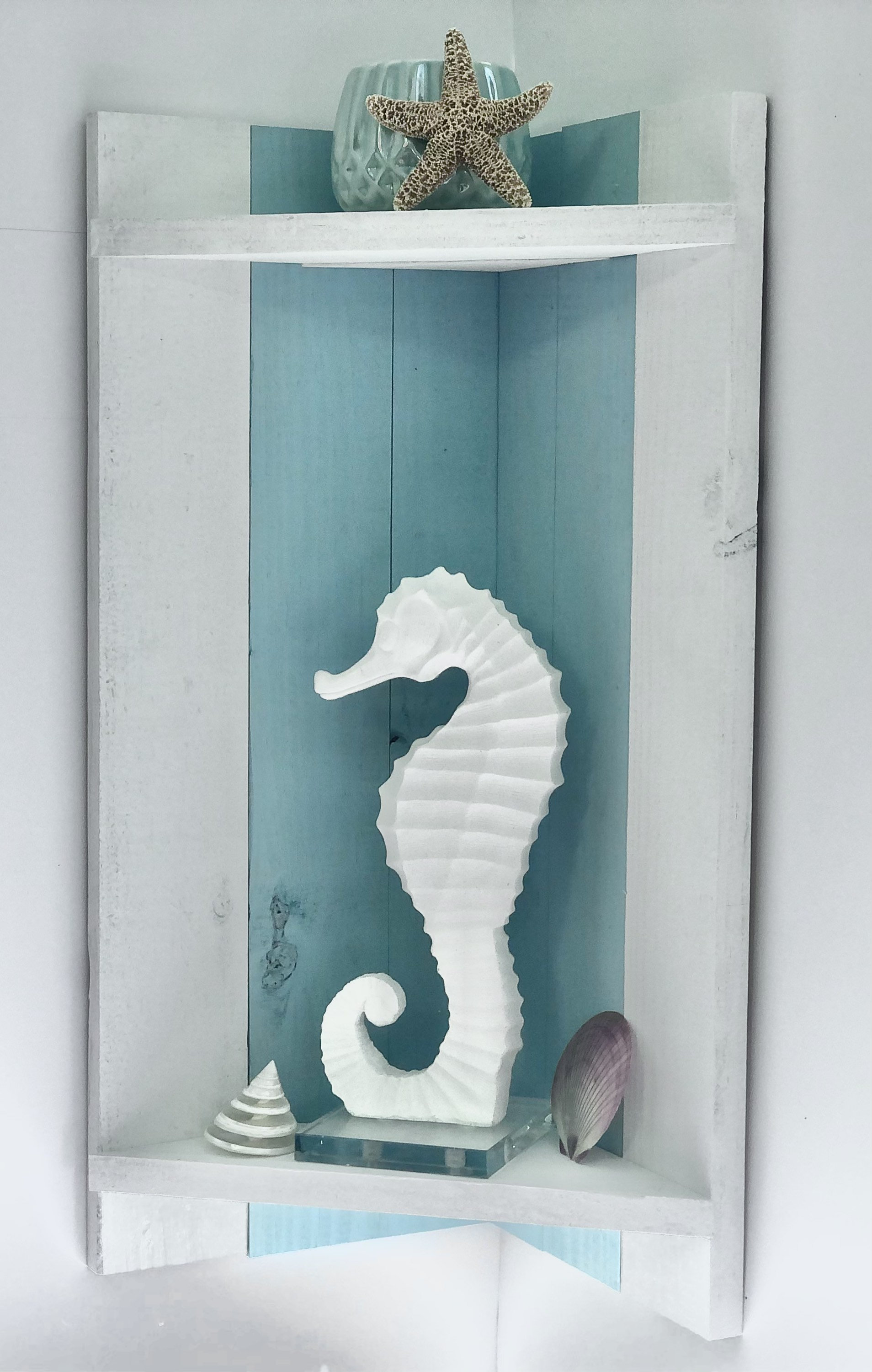 Coastal Bathroom Corner Shelf Etsy