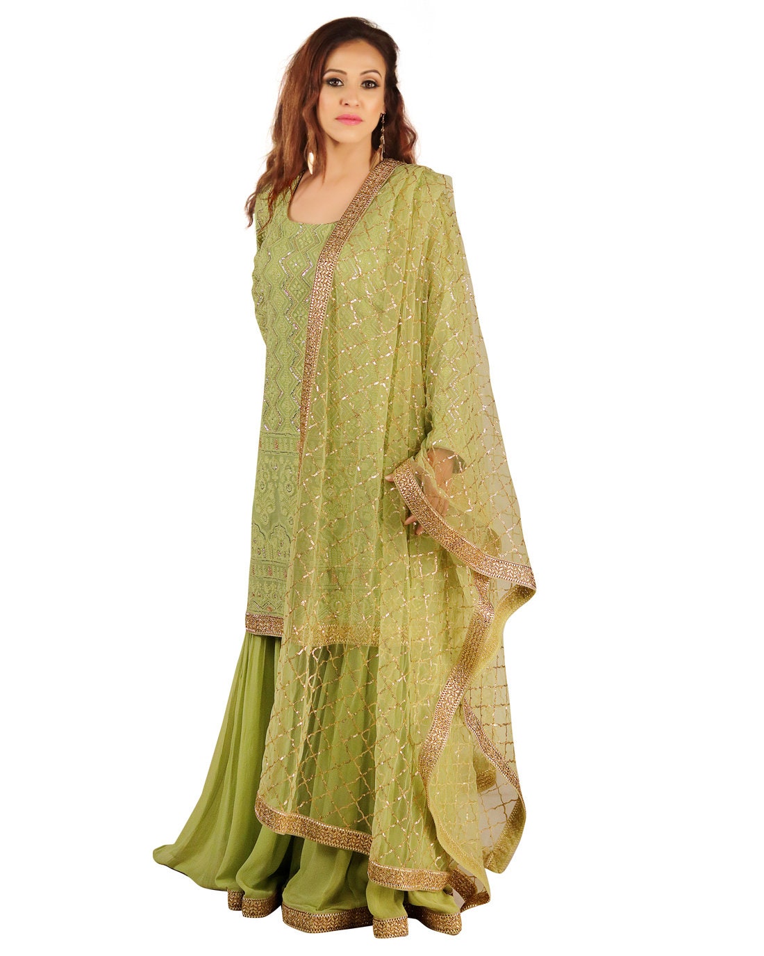 pista green top matching pant