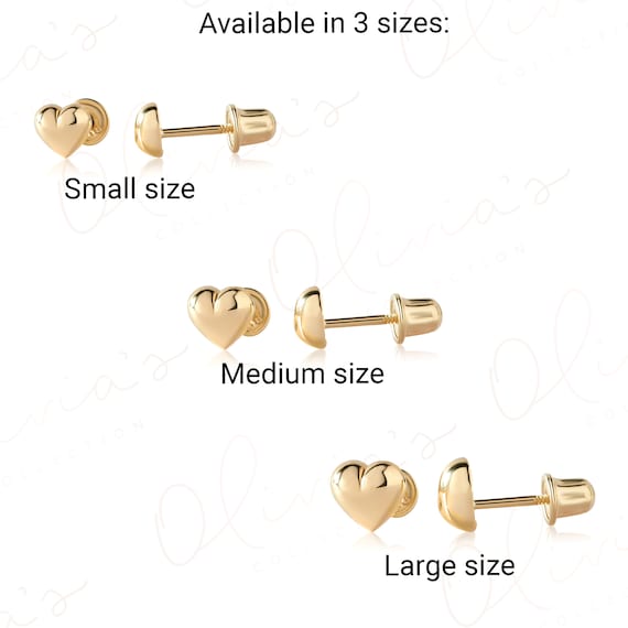 14K Solid Gold Heart Threader Earrings- 70mm / 2.7 Inches Long - 1.44 gr  -ER1727 | eBay