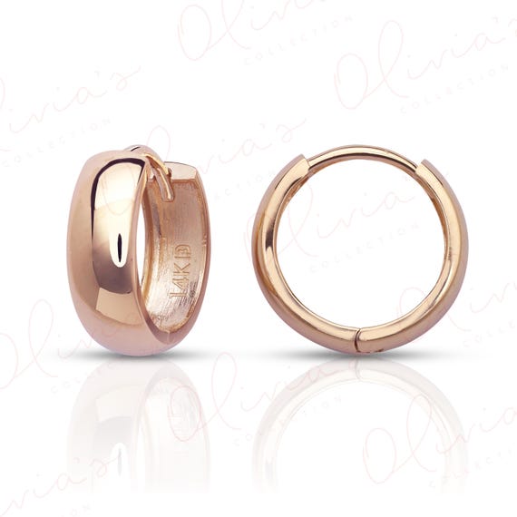 Orecchini a cerchio larghi in oro 14k: cerchi con cerniera della collezione Olivia - Italia