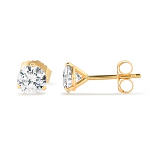 14k White or Yellow Gold Martini Stud Earrings 5.0mm, Unisex Adult, Teens, Earlobe, Upper-lobe, Cartilage