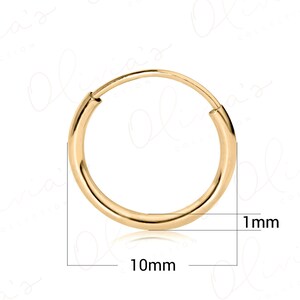 NKlaus Einzel 585er 14 Karat Gold Gelbgold Creole Ohrring Ohrschmuck Quadratisch 14mm Stärke 1,5mm 2574