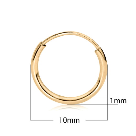 14k Yellow Gold 2mm Thickness Small Domed Huggies Earrings for Kids and Teens