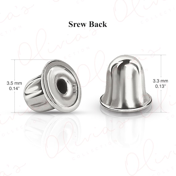 Distinction Ⅰ〜Ⅲ、vocavularist、 2000 14k Yellow or White Gold Cubic Zircon Screw Back Stud