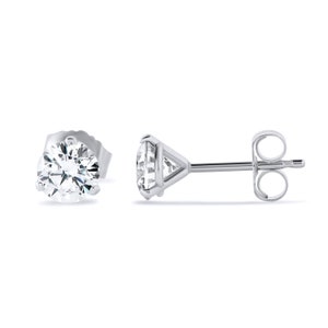 14k White Gold Martini Stud Earrings 5.0mm, Unisex Adult, Teens, Earlobe, Upper-lobe, Cartilage