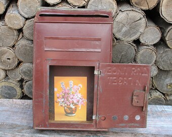 Post Box Wall Mounted Small Oval Design Mail Letter Box Grey