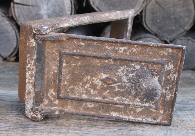 Cast Iron Stove Door Rustic Oven Door Antique Metal Stove Etsy