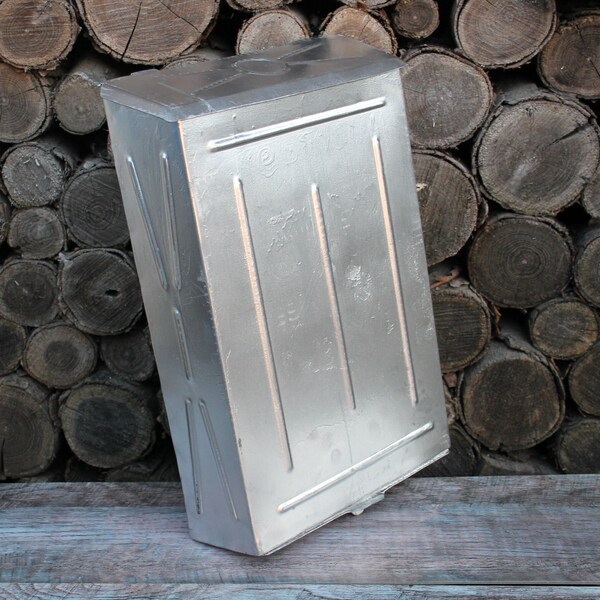 Wall mount mailbox, briefkasten vintage, gray antique mail box, retro wall mounted letter-box, soviet old post box outdoor made in USSR.