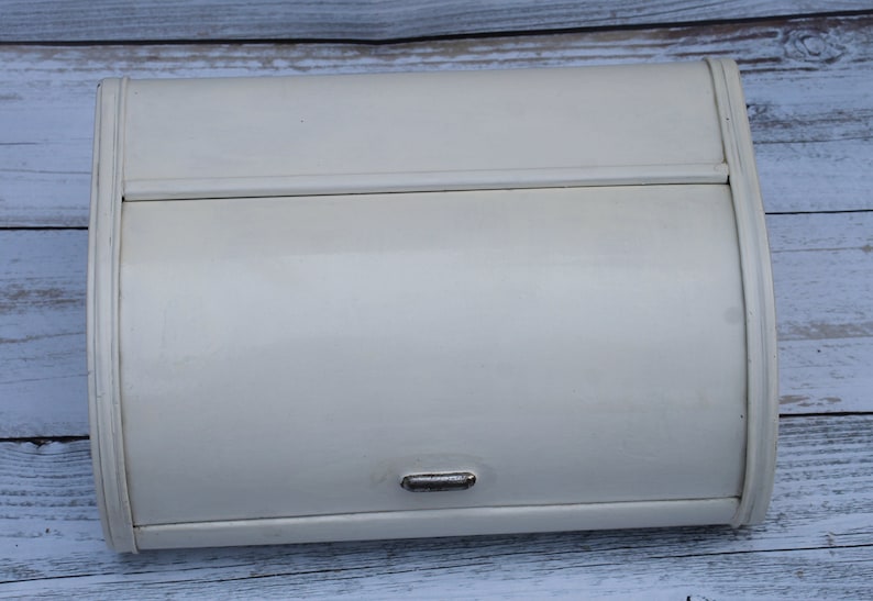 Vintage White Bread Box Large Rustic Bread Box for Decor Etsy