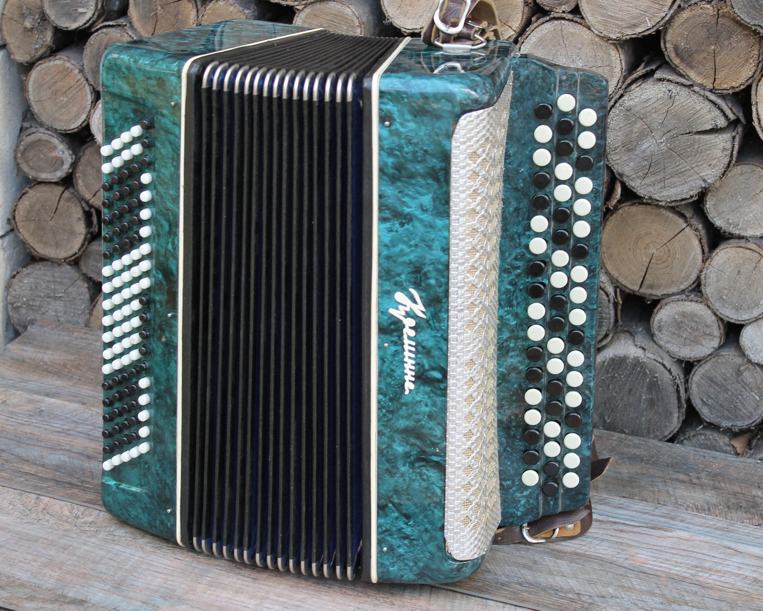 Accordion soviet working antique button accordion retro Etsy