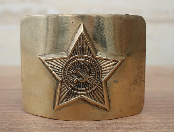 Soviet brass belt, Belt buckle army belt,russian … - image 2