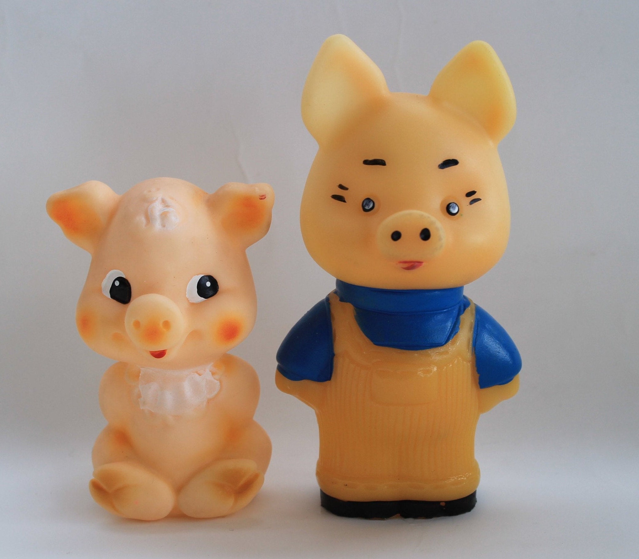 Rubber toy pig set of 2 vintage toy pigs for gift Soviet Etsy