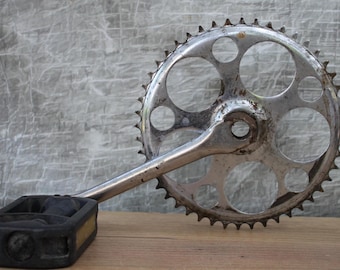 Vintage USSR Bicycle Crankset with Pedal, Steampunk Industrial Decor