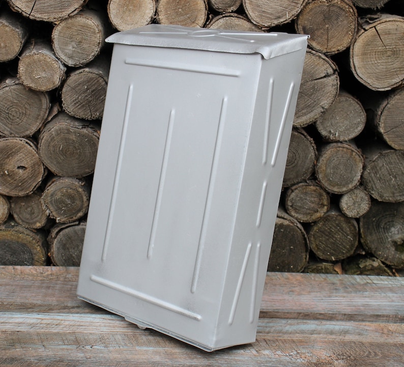 Wall Mount Mailbox Briefkasten Vintage Gray Antique Mail Etsy