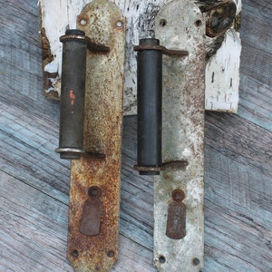 Set of 2 Vintage Metal Barn Door Handles, Rustic Farmhouse Decor