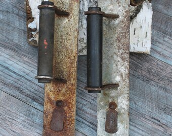 2er Set Vintage Metall Scheunentor Griffe, rustikale Bauernhaus Dekoration