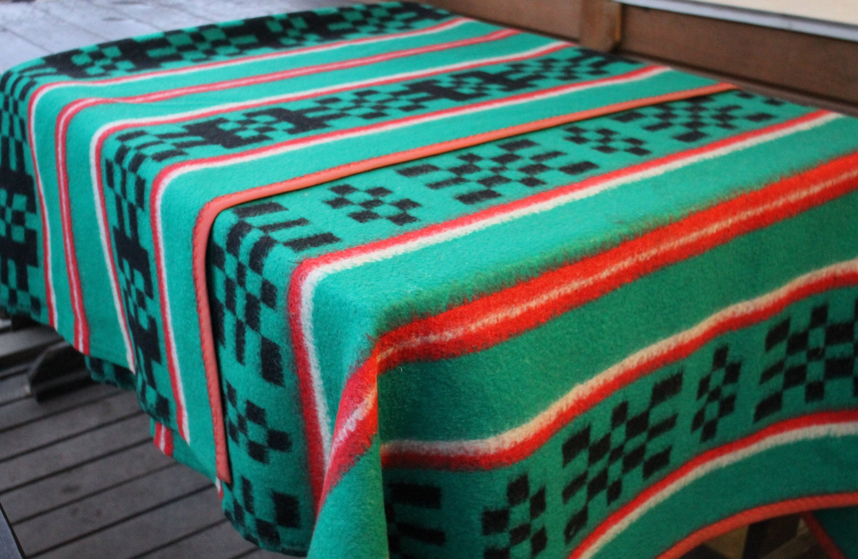 Wool blanket vintage green woolen blanket heavy wool | Etsy