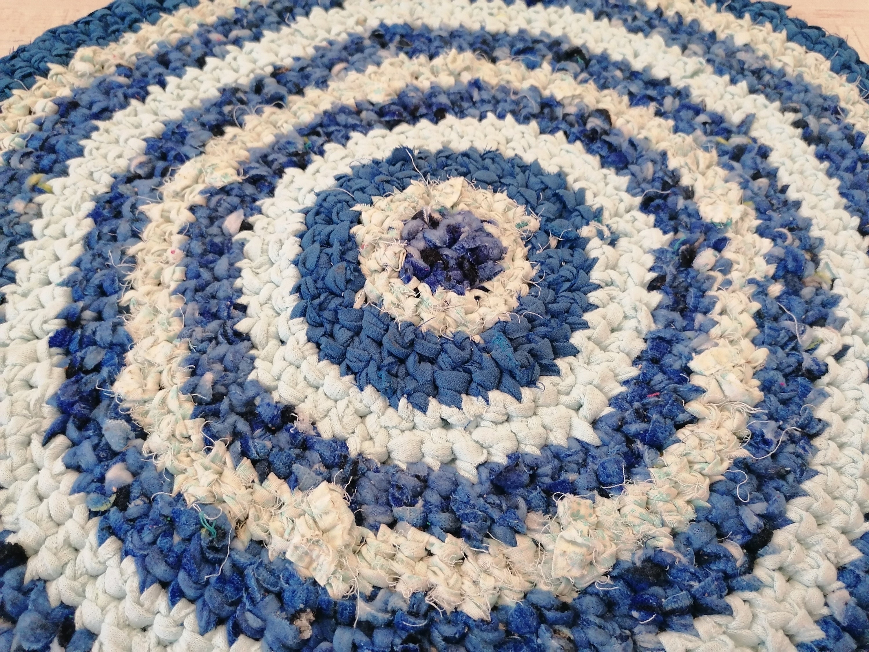 Chair Pads With Ties Braided Blue Chair Pad Round Chair Pads Etsy