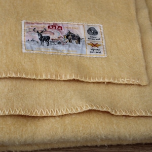 Wool blanket,vintage yellow orange blanket,woolen blanket,blanket on coat, plaid blanket, dekens,zuiver scheerwol,biederlack blanket.