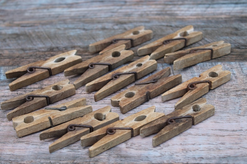Vintage Wooden Clothes Peg Wood Clothes Pins for Decor Etsy