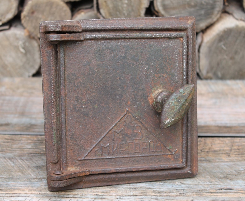 Cast iron stove door antique small oven door vintage russian Etsy