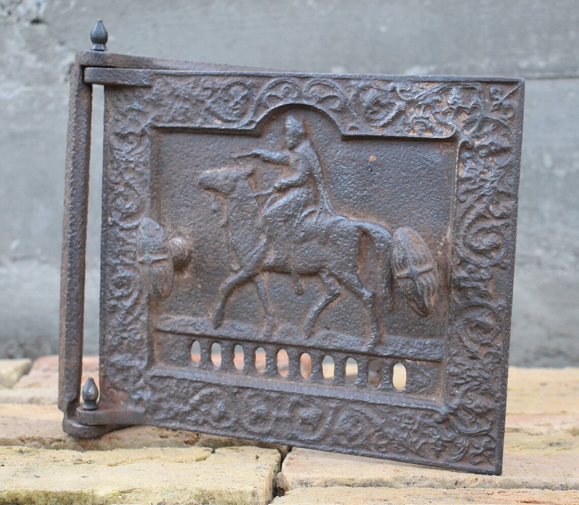 Cast Iron Stove Door Oven Door Soviet Antique Furnace Door Etsy