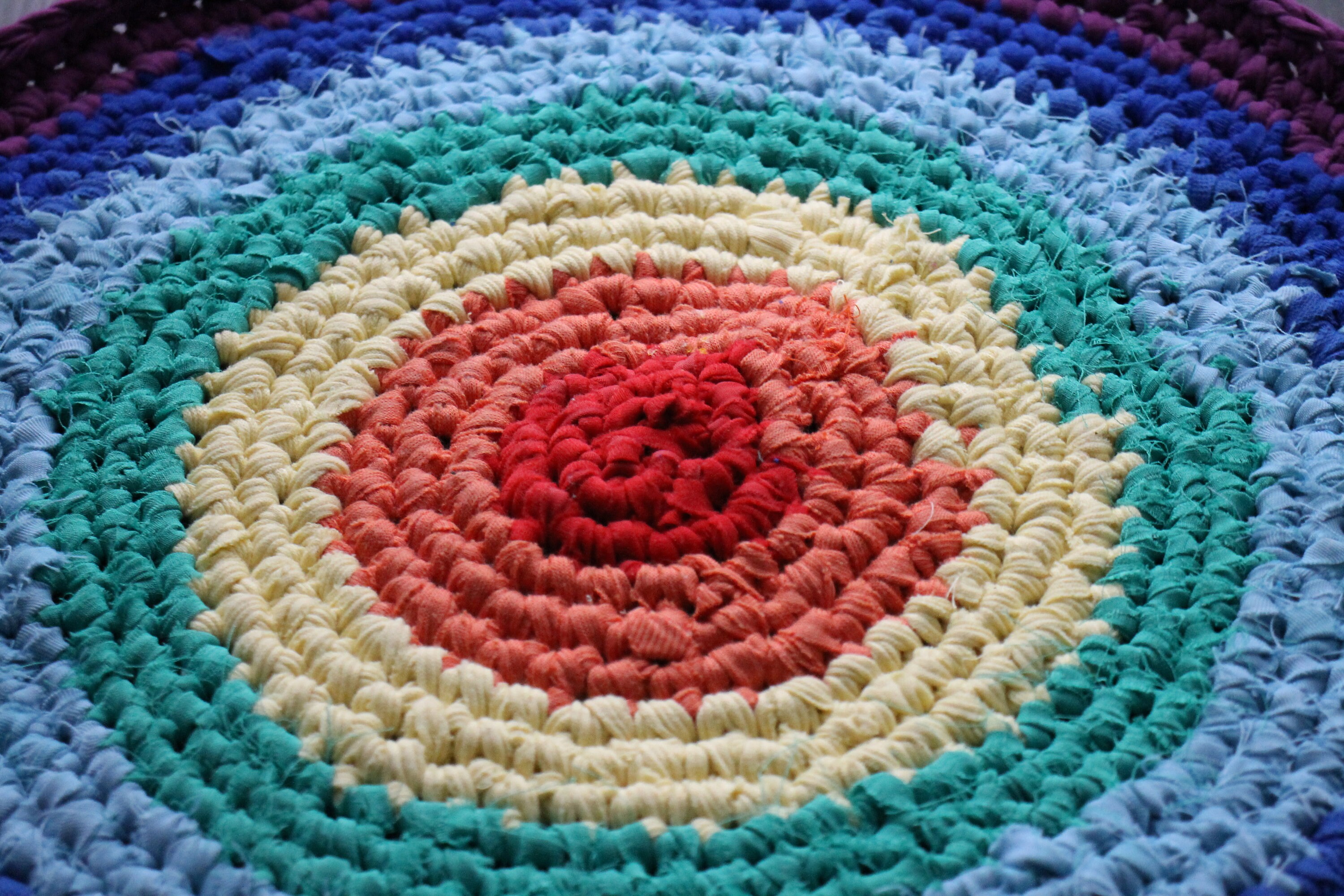 Handmade round chair pads braided rug rainbow rug for rustic Etsy