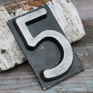 Vintage House numbers 5, black house number plaque, house number sign, Door numbers 5,metal house numbers, custom house numbers made in USSR