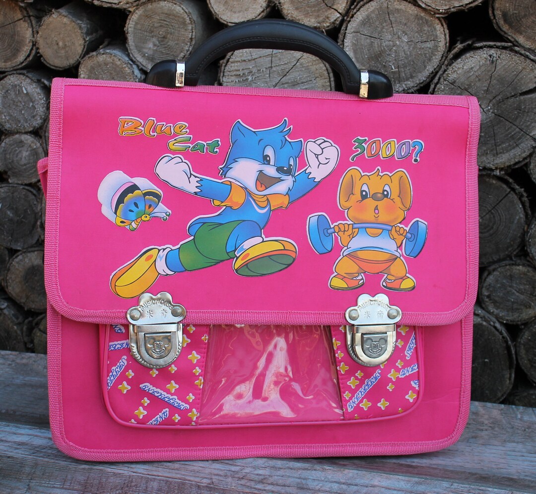 New School Backpack Vintage, Children Pink Soviet Backpack, USSR