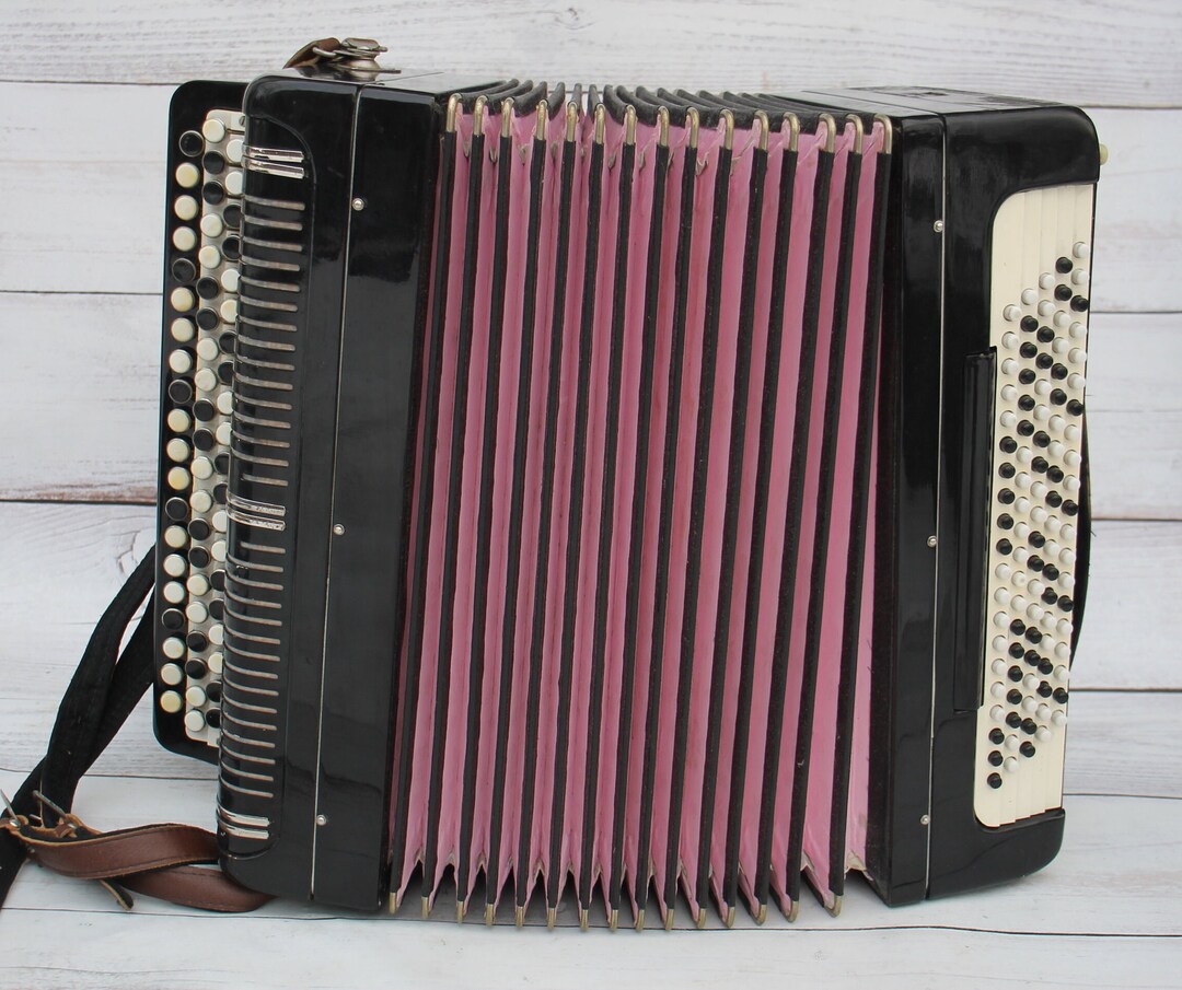 Antique Button Accordion With Register Harmonic Musical Etsy UK