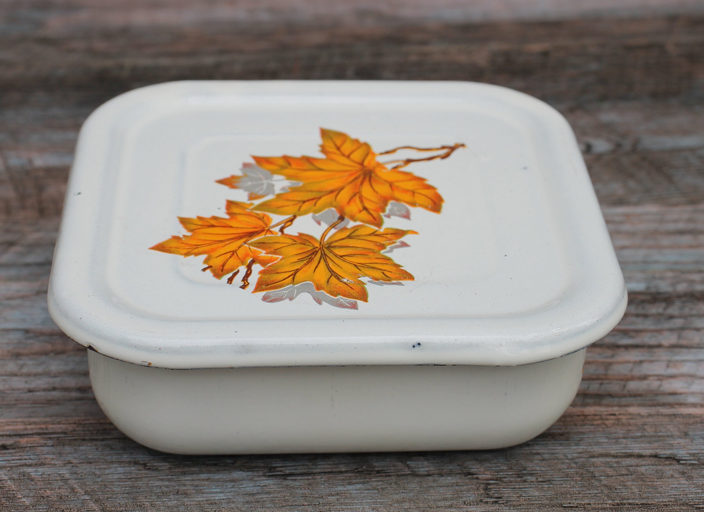 New Enamel Box Vintagesoviet Container With Lid Retro Enamel Etsy UK