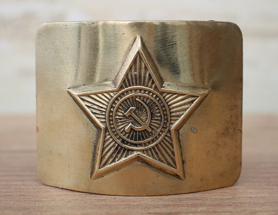 Soviet brass belt, Belt buckle army belt,russian … - image 3