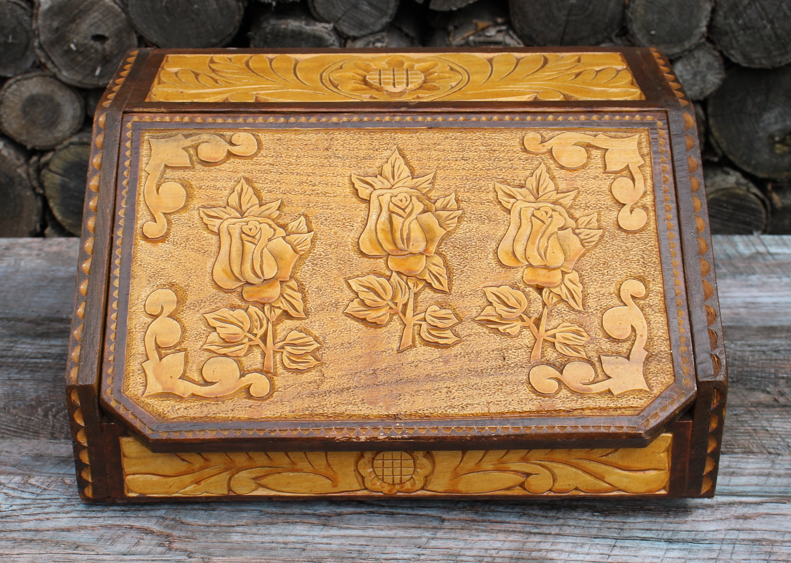 Caja de pan vintage caja de pan grande de madera caja de pan | Etsy