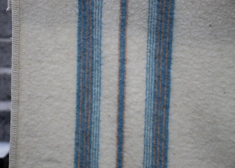 Wool Blanket, Vintage White Woolen Blanket, Wool Coat, Heavy Blanket