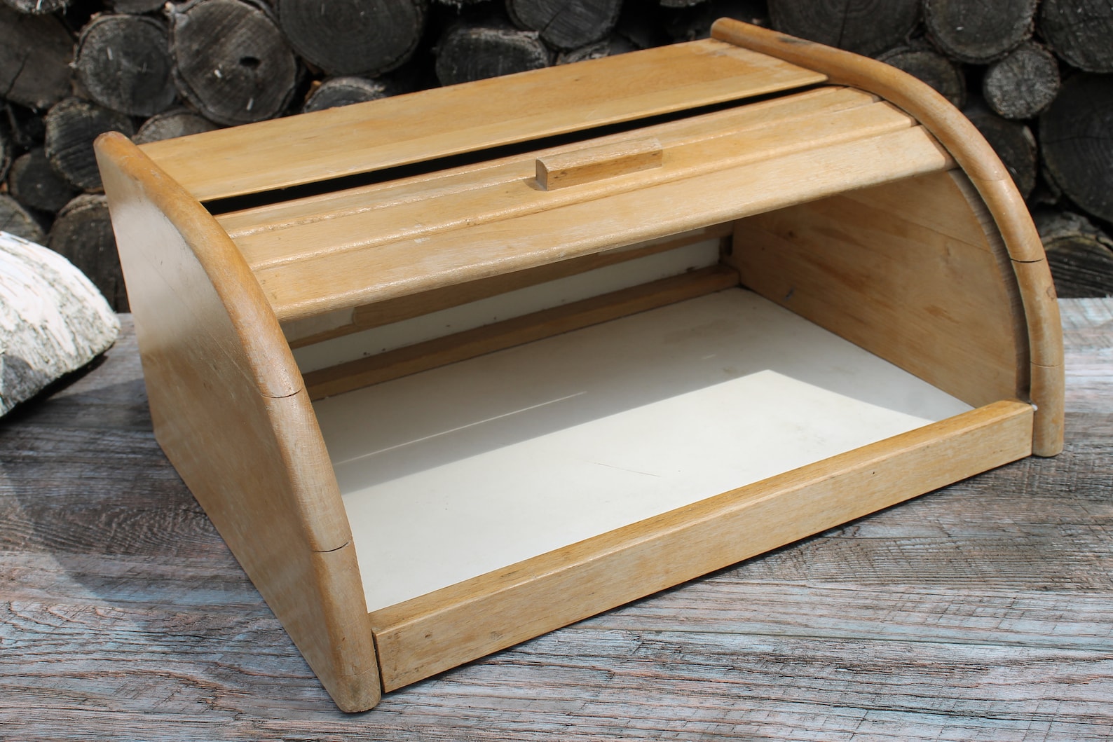 Vintage bread box wooden large bread box rustic bread box Etsy